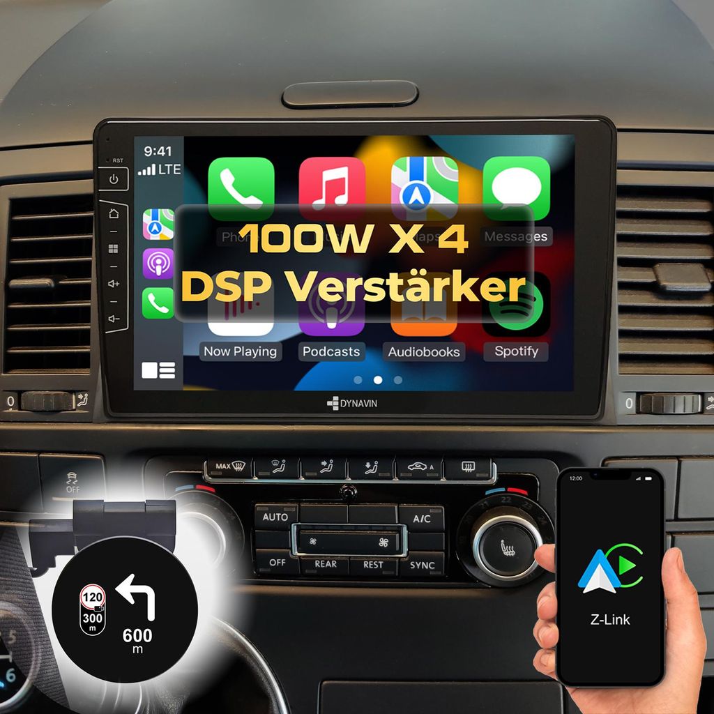 9 Zoll Android Autoradio Navi für VW T5 Multivan California Wireless Carplay Android Auto Head-up Display DAB+
