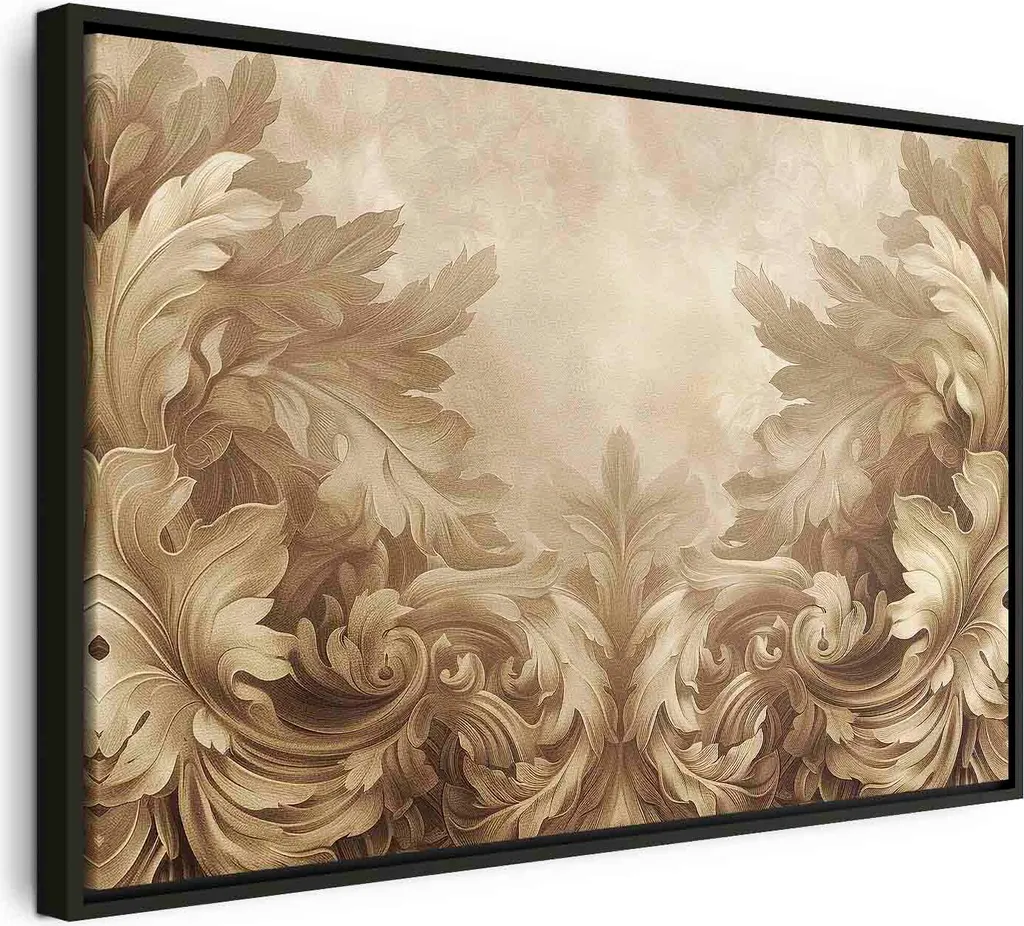 Arredo Parete Barocco 60x40 cm - Quadro Canvas Seppia d'Autore