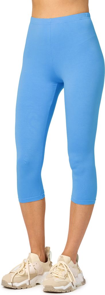 Merry Style Damen Leggings 3/4 aus Viskose MS10-144 (Blau, XXL)