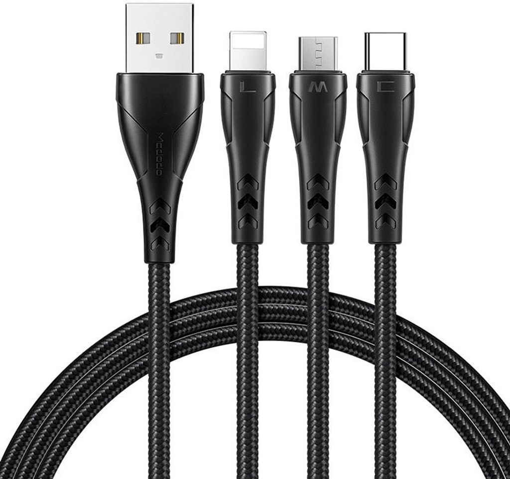 Mcdodo Fast Cable Lightning Micro Usb Type C 3W1 Produktbild 