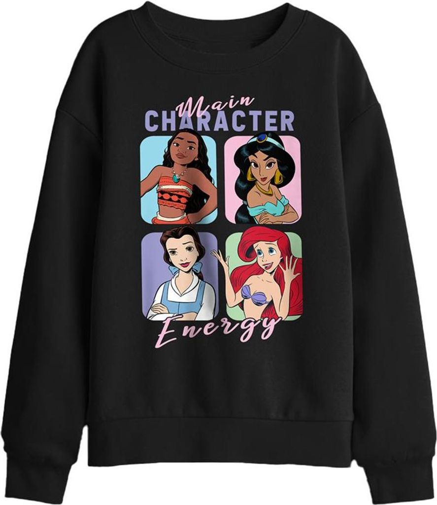 Disney Princess - "Main Character Energy" Sweatshirt für Kinder TV30063 (128) (Schwarz)