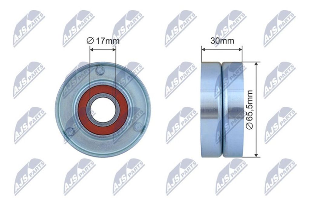 NTY RNK-RE-042 Spannrolle Keilrippenriemen 66mm für RENAULT Clio III Schrägheck (BR0/1, CR0/1) MEGANE III Grandtour (KZ0/1) Scénic III (JZ0/1)