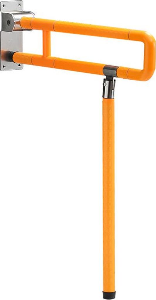 Klappbarer Toiletten Haltegriff mit Nachtlicht, Antibakterielles Nylon & Edelstahl 304, rutschfest, 180° drehbar, 300kg Tragkraft, 60cm, gelb