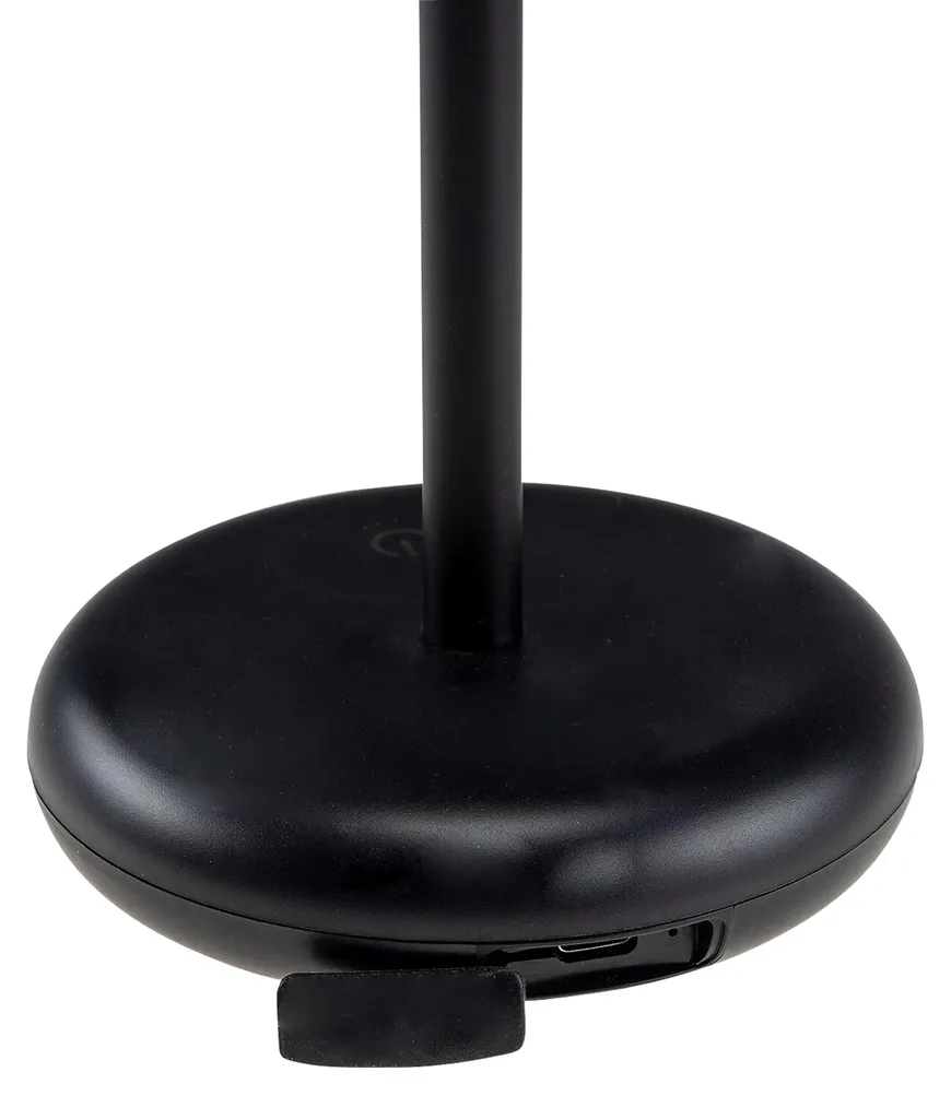 Lampe de table LED rechargeable Foco Luz 26cm Noir Intensité Variable