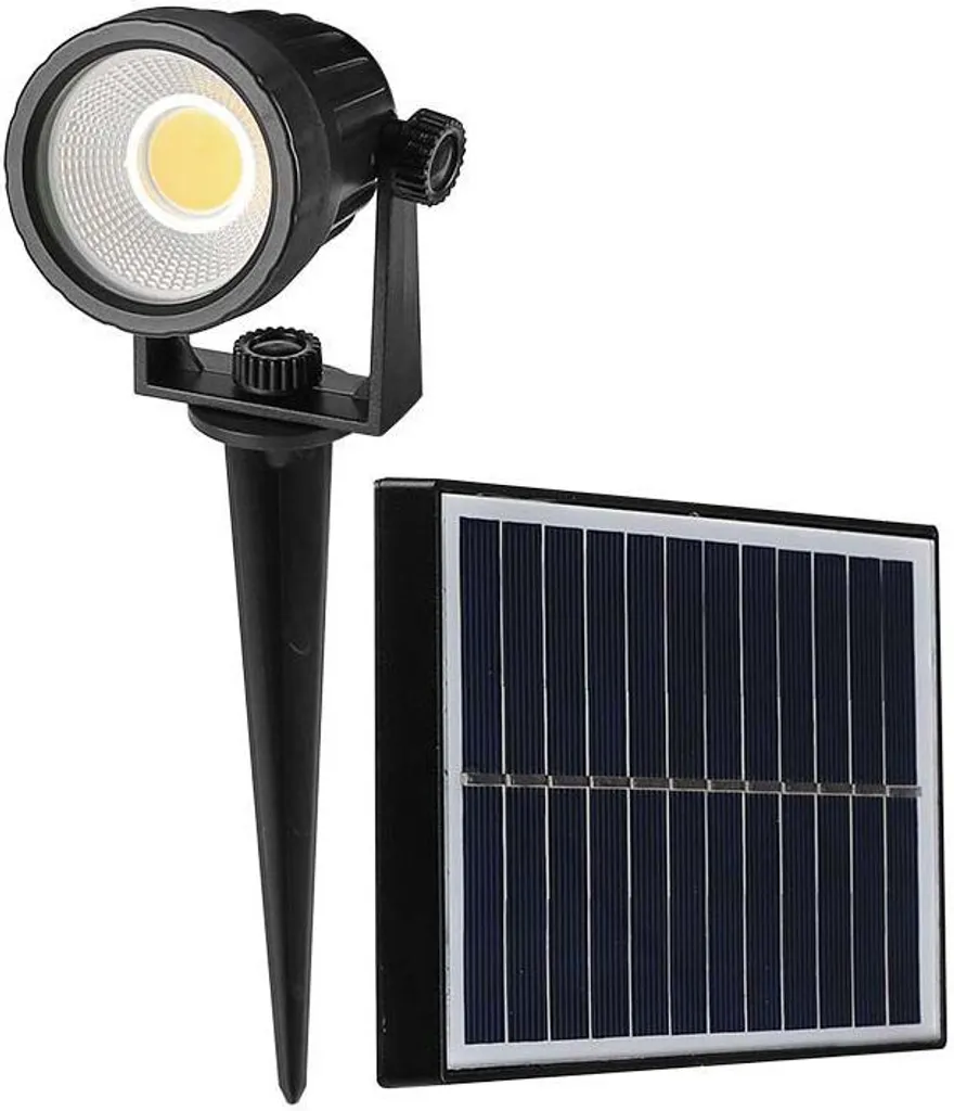 Spot Solaire de Balisage Extérieur Etanche IP65 3000K Noir pour Allée
