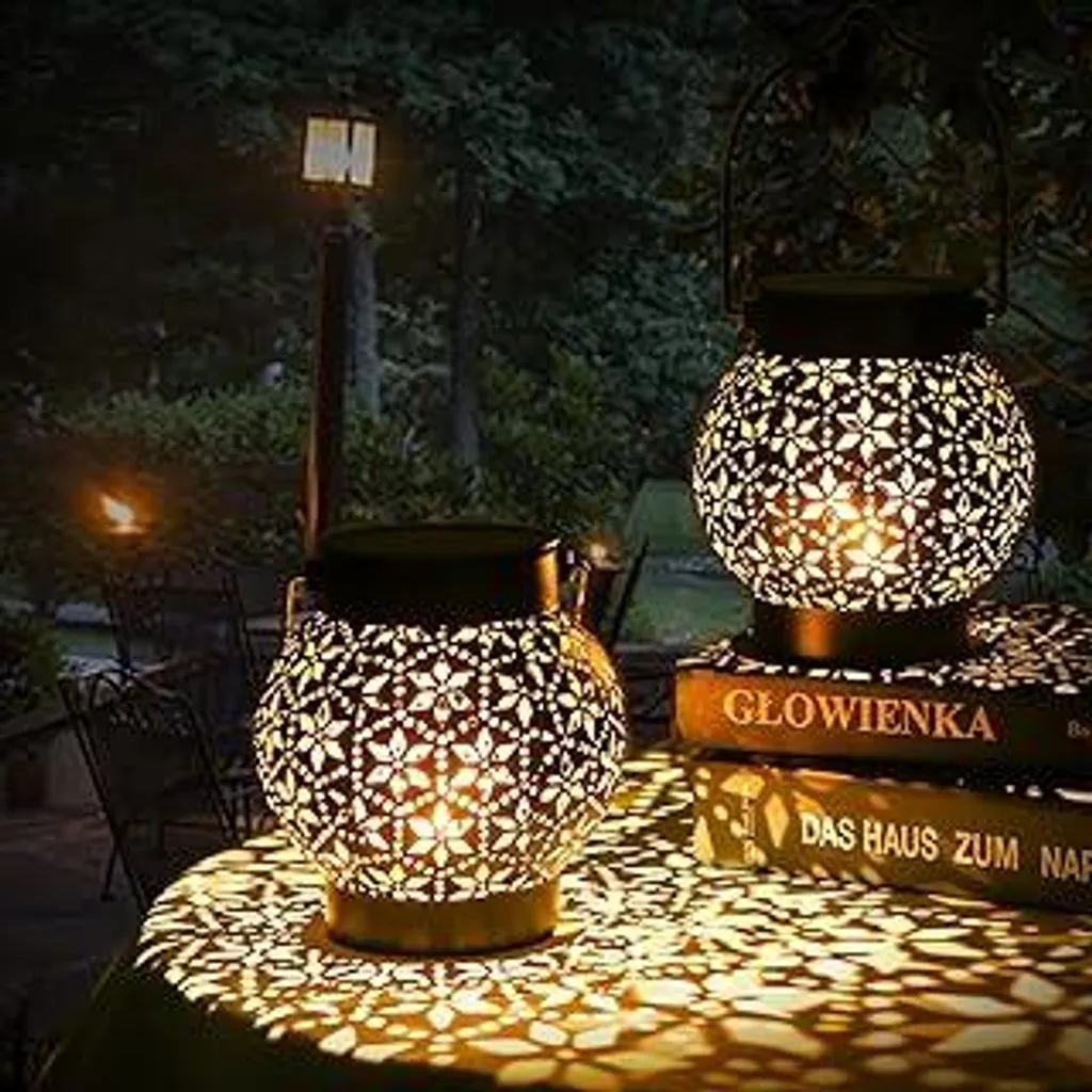 Set 2 Lanterne Solari Metallo IP65 Görvitor - Illuminazione LED Esterni