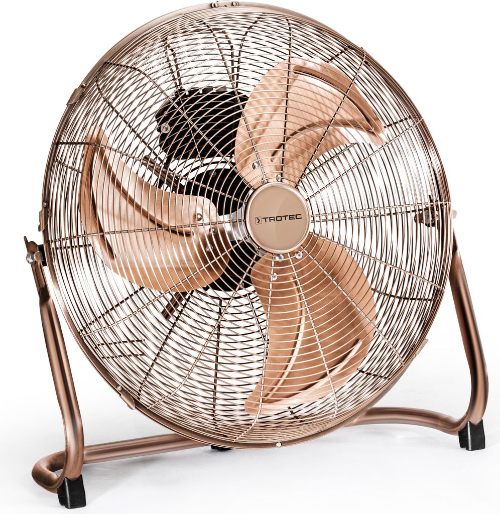 TROTEC TVM 17 Bodenventilator Kupfer Design Ventilator/ Windmaschine | 3 Geschwindigkeitsstufen | 100 Watt Leistung | Durchmesser 45 cm