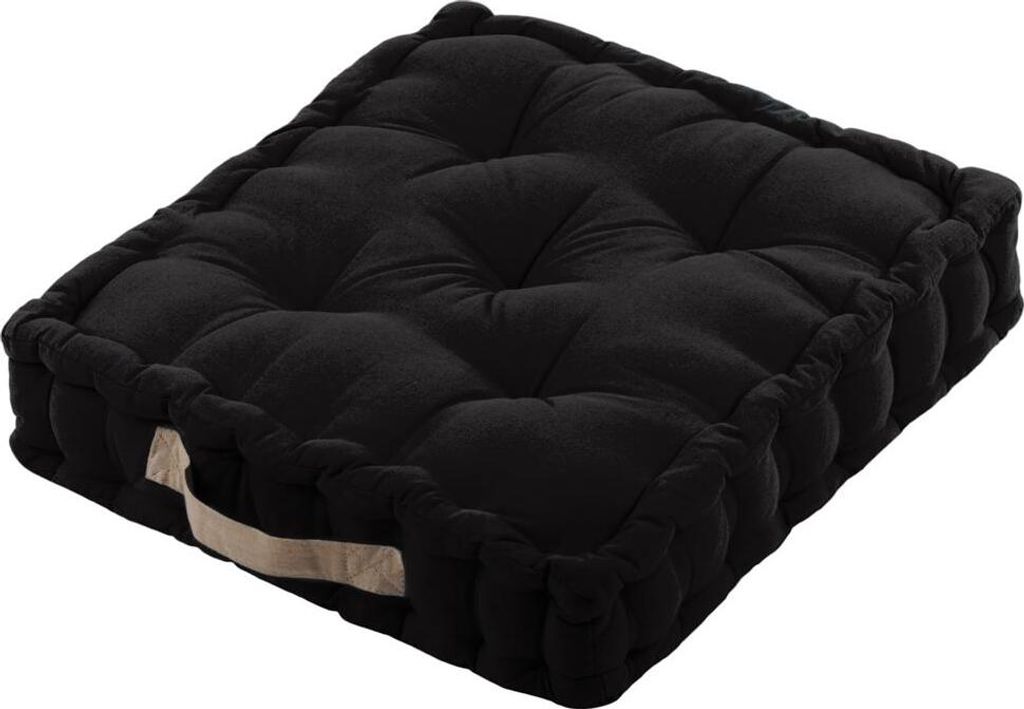 Cuscino da pavimento DUO, 45 x 45 x 10 cm, nero Immagine del prodotto 