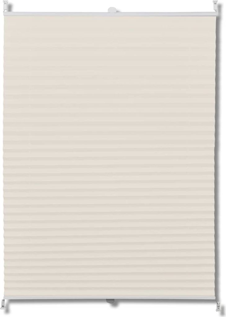 vidaXL Plissee Faltrollo Rollo Jalousie klemmen 90x125cm Creme