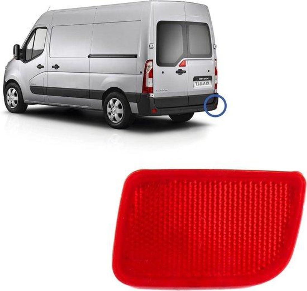Linker Seitenreflektor - Sicherheitsspiegel für das Hintere - Roter Rücklichtreflektor - Abmessungen für Autos: 10,9 x 6,7 x 2,9 cm