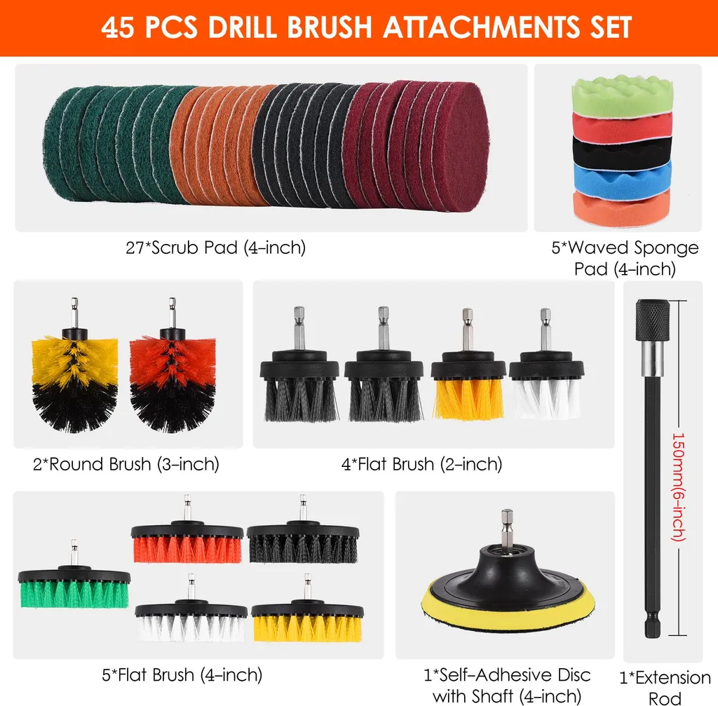 Dites adieu au calcaire avec ce kit brosse perceuse haute performance - 2