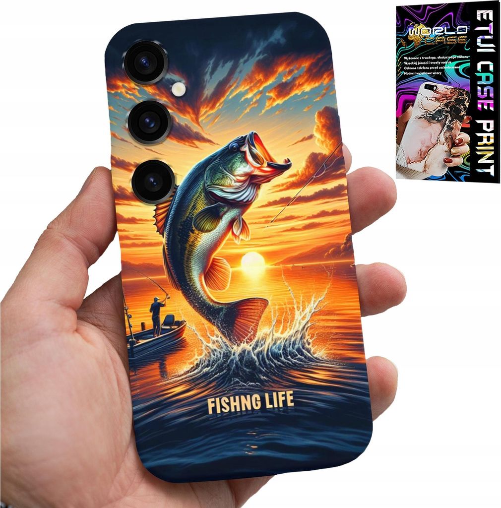 Etui Für Samsung Galaxy A55 5G - Fischerei Fischrute Etui + Glas