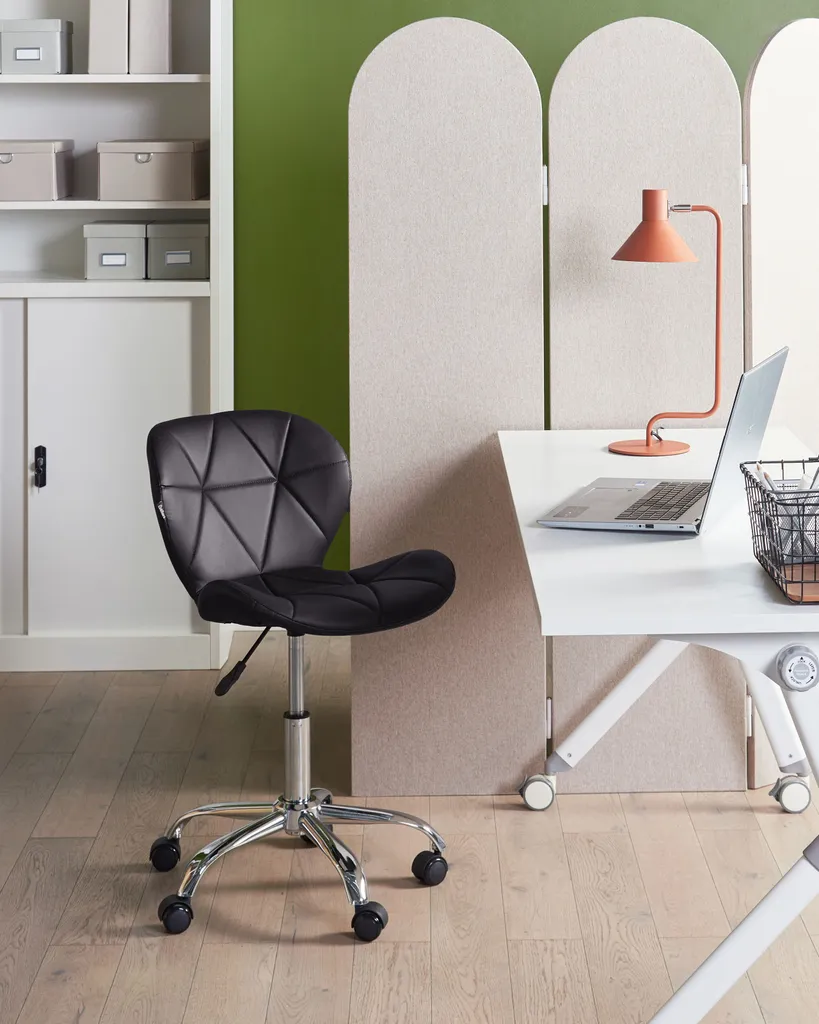 Fauteuil de bureau Valetta Lumarko en simili cuir noir pour ordinateur - 2