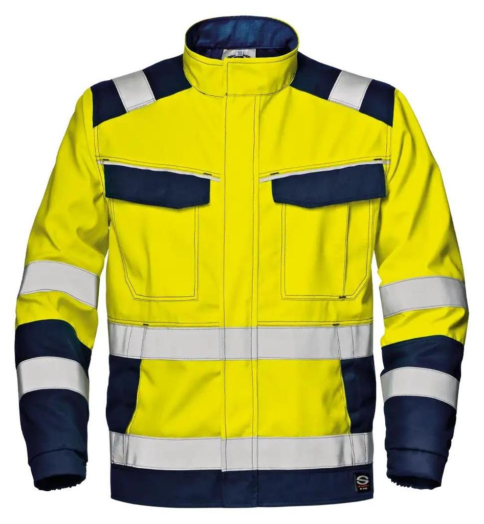 Sir Safety Herren Arbeitsjacke Polytech Plus HV Warnschutz mit Lichtbogenschutz, 3XL, HI-VIS GELB/BLAU