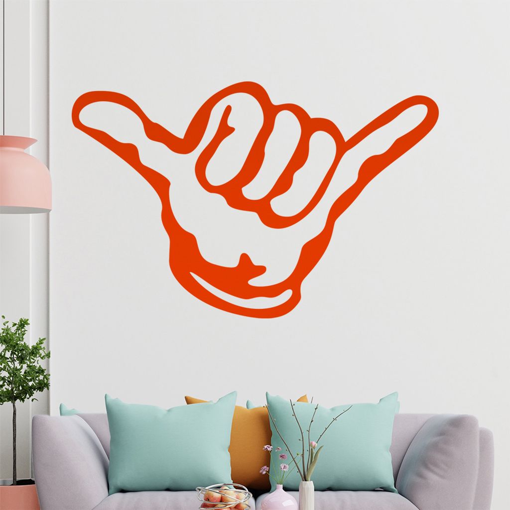 KIWISTAR Hang Loose Hand - Surfer Move Shaka Wandtattoo in 6 Größen - Wandaufkleber Wall Sticker - Dekoration, Küche, Wohnzimmer, Schlafzimmer, ...