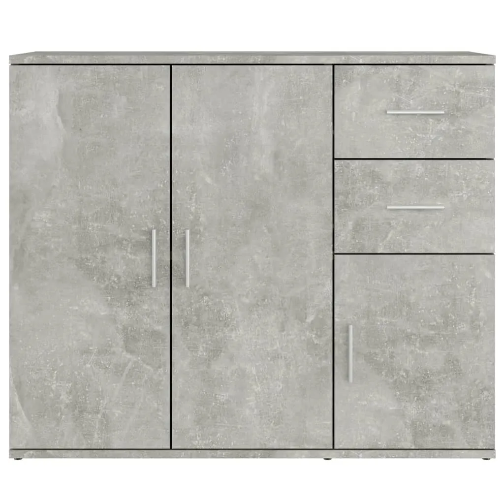 vidaXL Buffet Gris Béton 91x29,5x75 cm en Bois Composite Moderne - 7