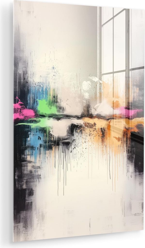 MuchoWow Glasbilder - Bilder auf Wandbild - Foto auf Glas Abstrakt - Farbexplosion - Landschaft 20x30 cm Wanddekoration aus Glas - Acrylglasbild - ...