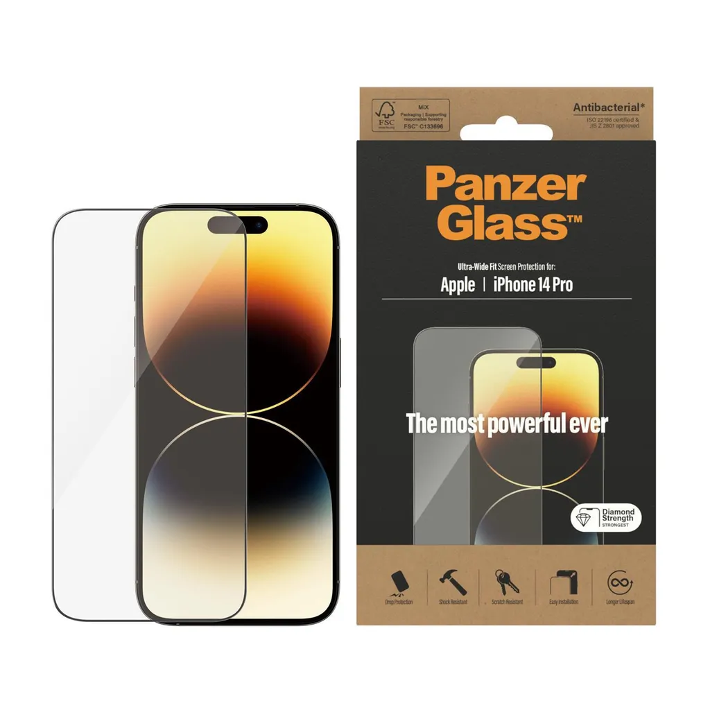 Custodia protettiva PanzerGlass™ HardCase per iPhone 14 Pro Max - Custodia per iPhone compatibile con MagSafe - retro in vetro temperato con cornice in TPU che assorbe gli urti