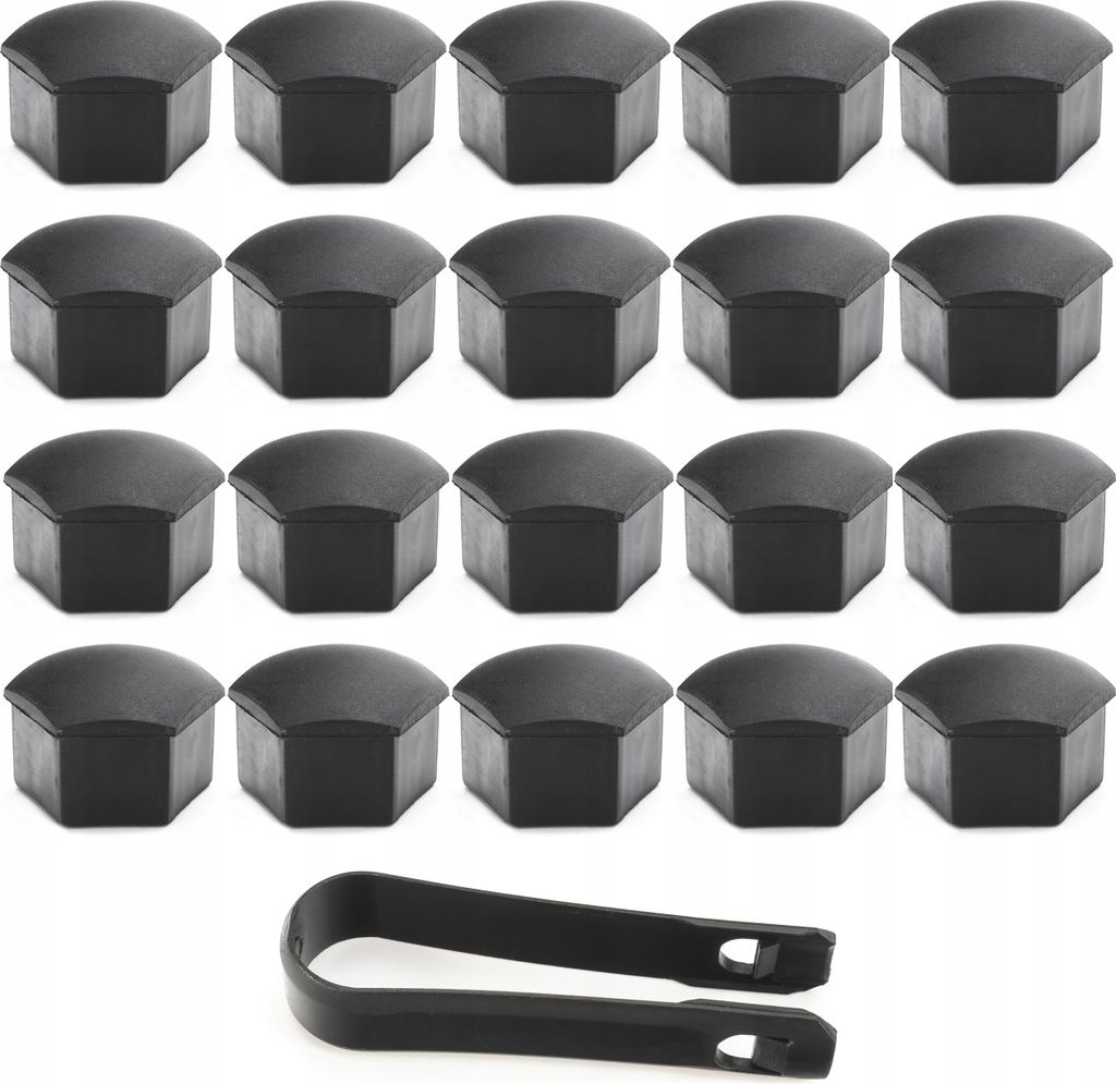 21 mm Radschraubenkappen Mattschwarz