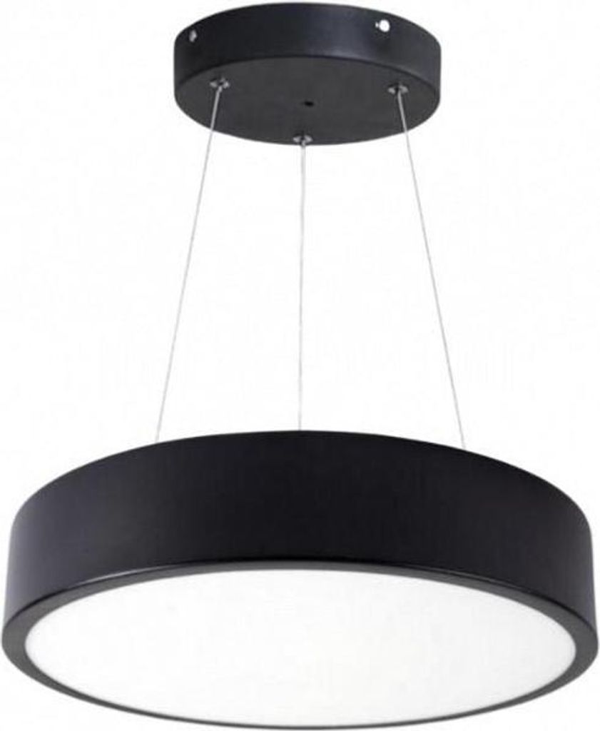 Set LED-Deckenlampe Schwarz 18W 25cm mit Hängevorrichtung - Warmweiß 2300K - 3500K