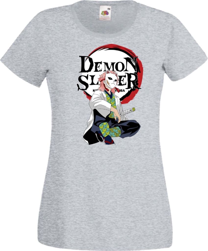Damen T-Shirt Demon Anime Slayer Sabito Var-022 Sabito, Lady 2XL / Grau