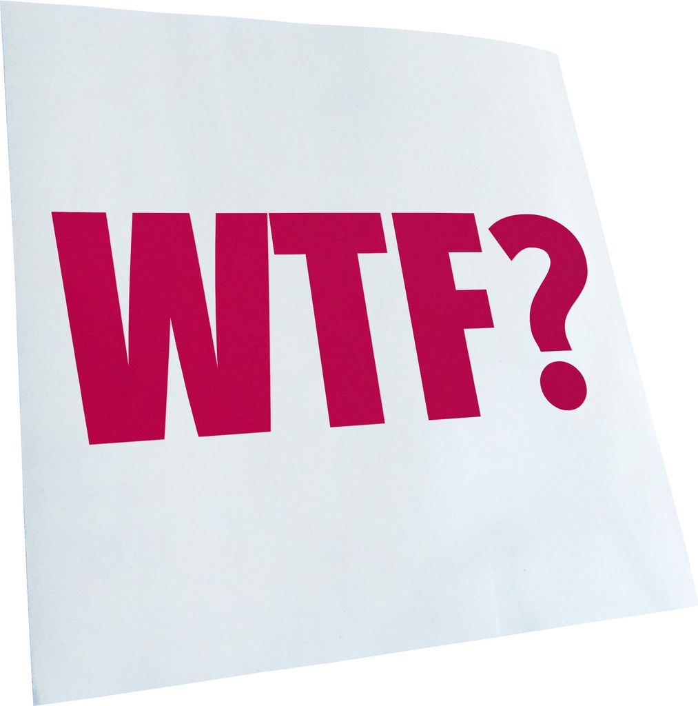 hauptsachebeklebt Kiwistar - Autoaufkleber - WTF? Schriftzug Heckscheibe - Aufkleber für Auto Kfz Fahrrad, LKW, Truck Mofa