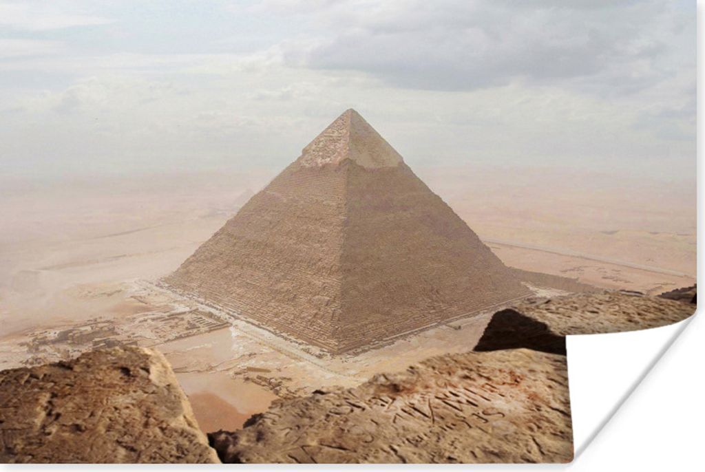 MuchoWow Poster Blick von der Cheopspyramide Ägypten 120x80 cm - Bilder