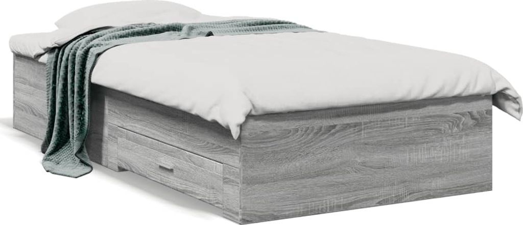 Maison Exclusive - Bettgestell mit Schubladen Grau Sonoma 90x190 cm Holzwerkstoff