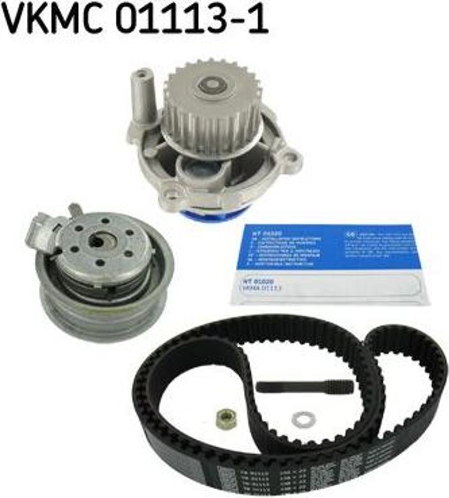 SKF VKMC 01113-1 Wasserpumpe + Zahnriemensatz OE 06A109119B kompatibel mit Passat 3C, Polo 6V, Touran, A3 8L, A3 8P, A4 8D, A4 8E, Altea, Altea XL,...