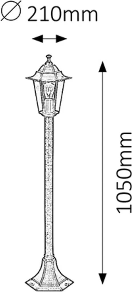 Lampadaire de jardin style rétro Velence or antique pour extérieur