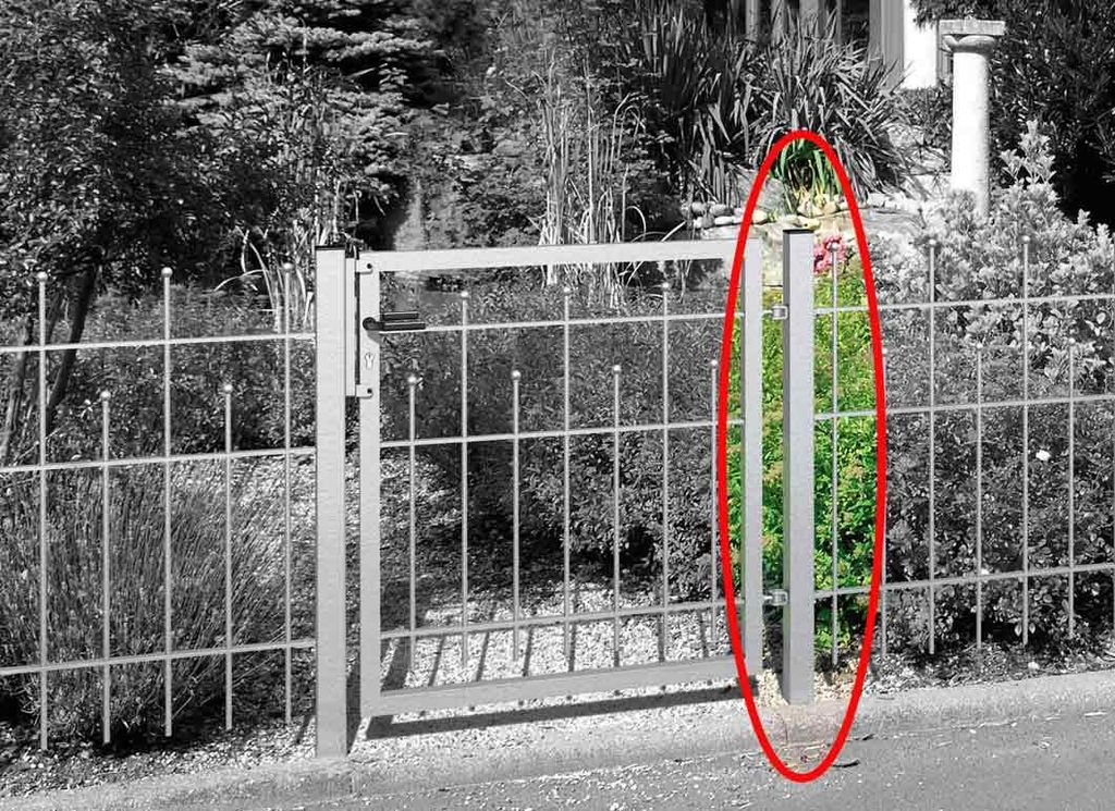 Zaunsystem Madrid Klobenpfosten für Einzeltor-anthrazit metallic-1550 mm-1000 mm