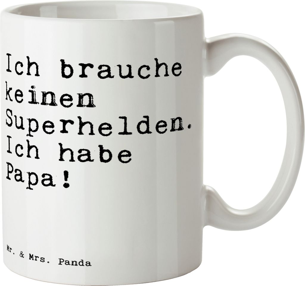 Mr. & Mrs. Panda Tasse Ich brauche keinen Superhelden.... - Produktbild 