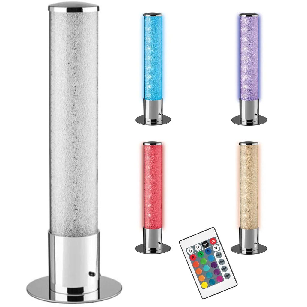 LED Tischleuchte Stehlampe Stehleuchte dimmbar Fernbedienung & 16 Farben Kristall-Effekt & Glanzchrom 30cm LIVARNO home
