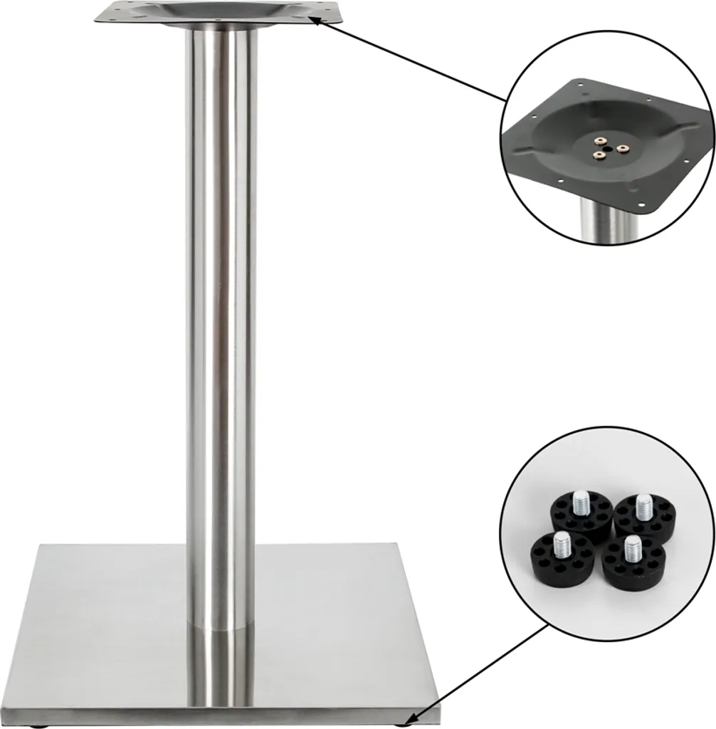 Pied de table stable 72cm - Solution anti-rayures pour bureau et table