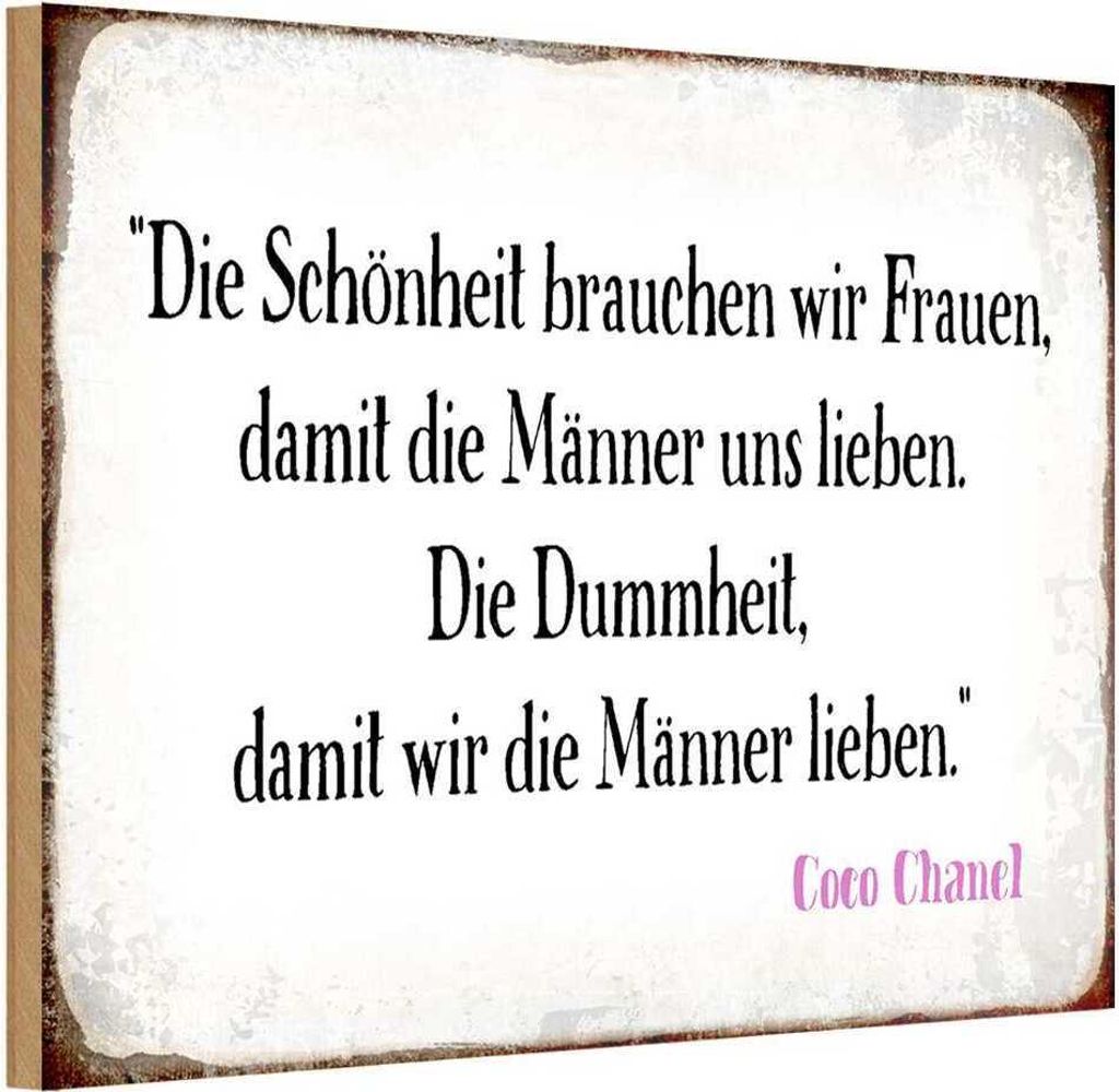 vianmo Holzschild 12x18 cm Schönheit Frauen Dummheit Männer