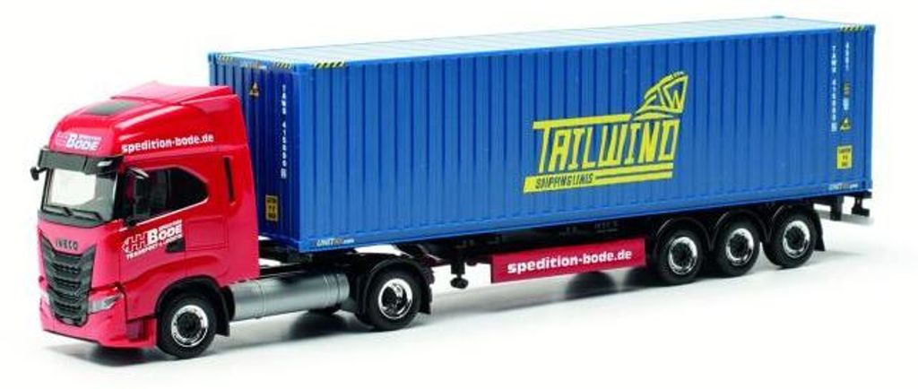 Herpa LKW Iveco S-Way LNG Cont-Sz HH Bode / Tailwind 317368