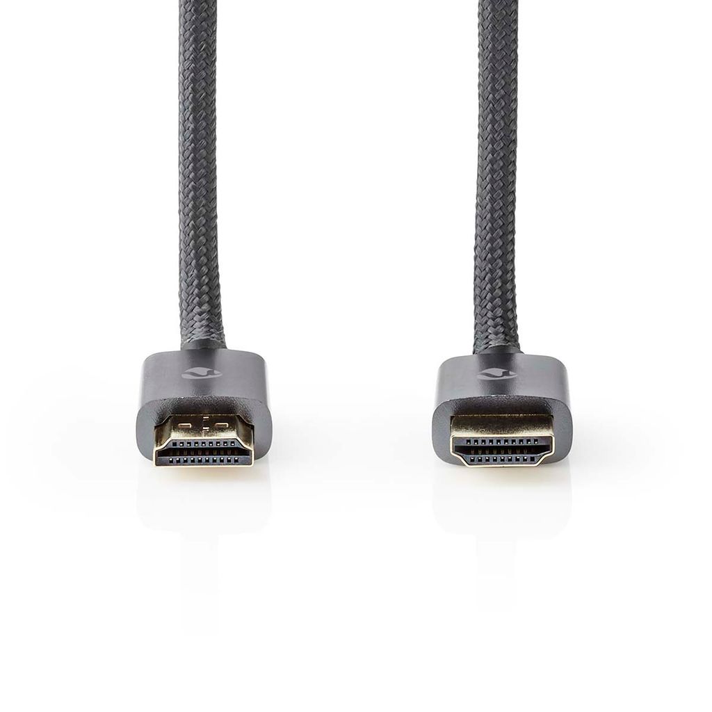 Nedis High Speed HDMI Kabel mit Ethernet / HDMI Stecker / HDMI Stecker / 4K@60Hz / ARC / 18 Gbps / 5.00 m / Rund / Baumwolle / Grau...