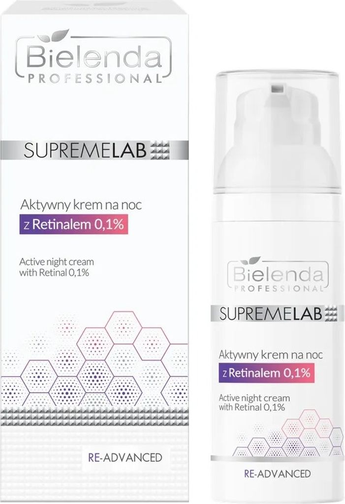 Bielenda Professional Supremelab Active Night Cream with Retinol 0.1% for Skin Reconstruction, Protection, and Care 50ml