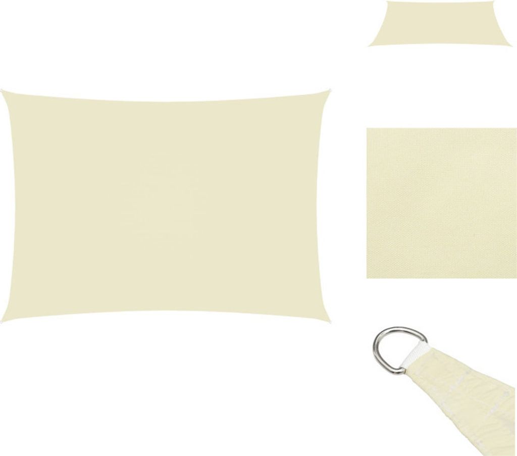 vidaXL Sonnensegel Oxford-Gewebe Rechteckig 3x4,5 m Creme - Sonnenschirme & Sonnenschutze