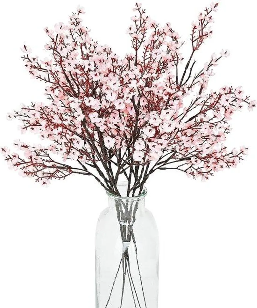 Fleurs de cerisier artificielles 50 cm en plastique rose pour déco