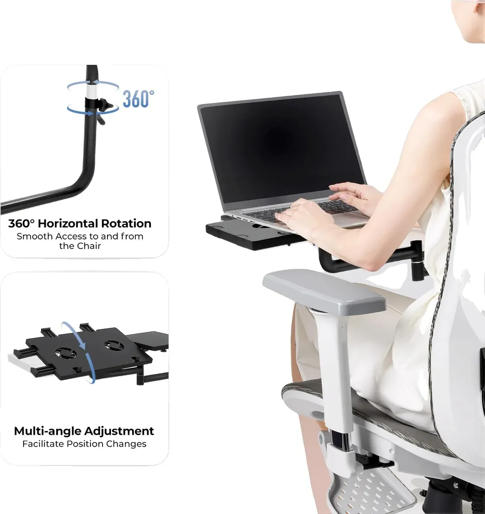 Support de clavier ergonomique en acier inox avec double ventilateur