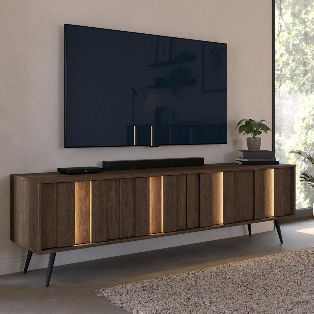 TV-Lowboard Fernsehtisch 4-türig LUPO 183 cm Eiche Dunin 4x Produktbild 