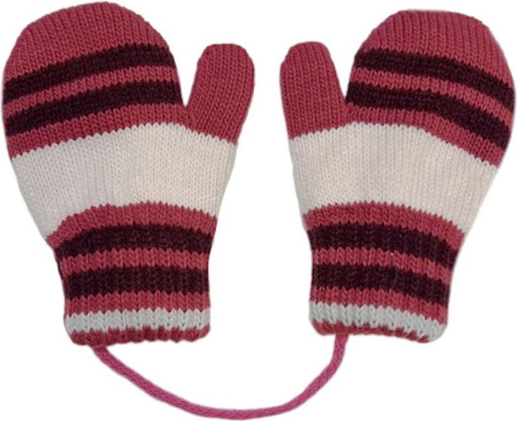 Handschuhe mit Kordel - 30% ALA-Wolle - ROSA