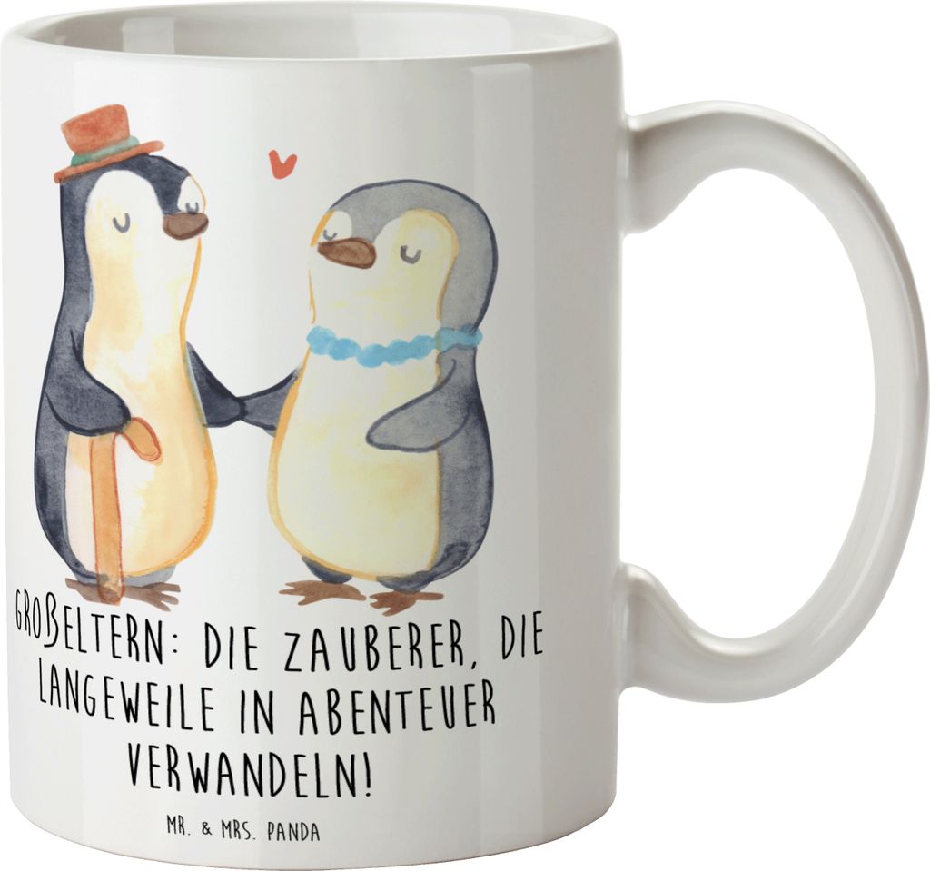 Mr. & Mrs. Panda Tasse Großeltern Zauberer - Weiß - Geschenk, Familienleben, Generationen, Freude, Geschenke, haferl, Liebe, Familienmitglieder, ...
