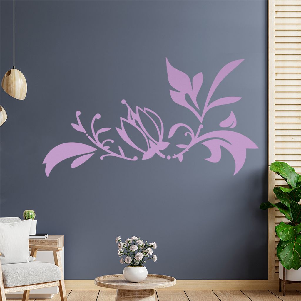 Blume - Ranken Wandtattoo in 6 Größen - Wandaufkleber Wall Sticker - Dekoration, Küche, Wohnzimmer, Schlafzimmer, Badezimmer