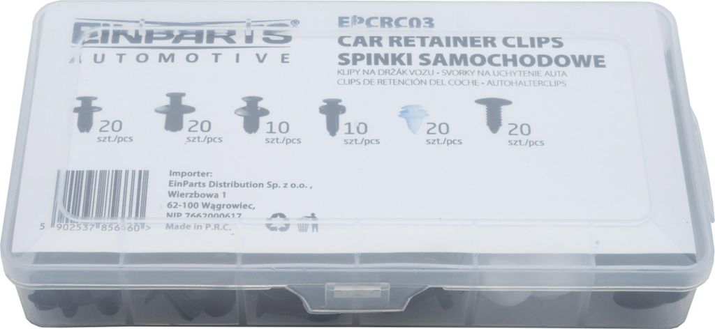 Kit de clips et de goupilles pour voiture 100 pièces avec Image du produit 