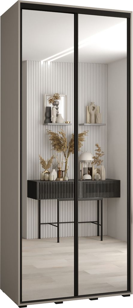 Kryspol Dakota 2 Schrank, zwei Türen - 235,2x110x60cm - Kaschmir Schwarz