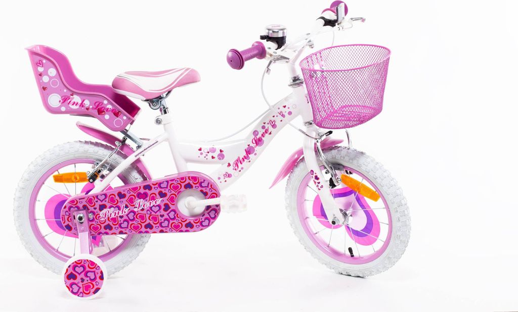 SCH Pink Love 14“ Mädchenfahrrad mit Zubehör Produktbild 