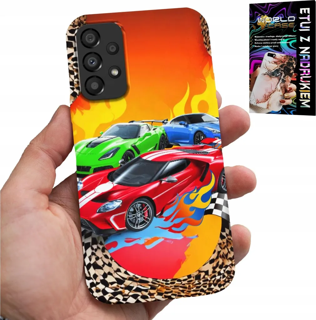 Custodia Per Samsung Galaxy A23 5G - Per Bambini, Auto Da Corsa + Vetro