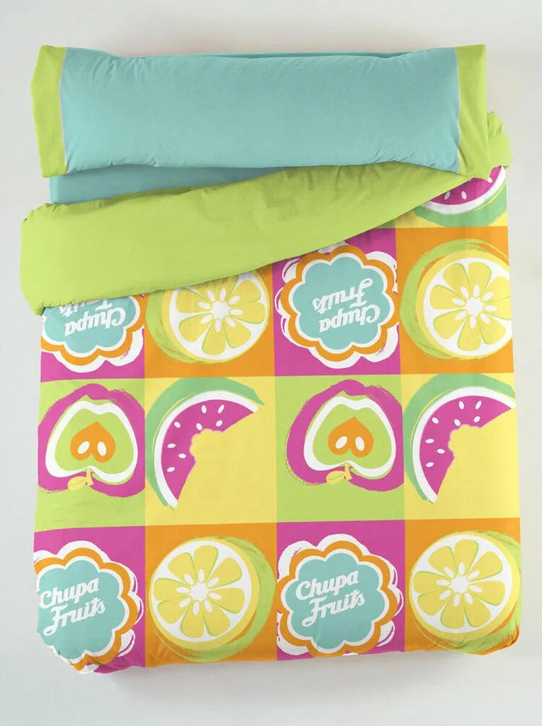 Linge de lit enfant 90 cm Hosteline - Housse de couette fruits et fleurs